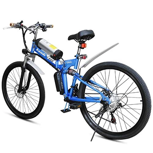 Elektrofahrräder : DEPTH Elektrisches Mountainbike 36V 8AH Mit Abnehmbarem Lithium-Ionen-Akku Mit Groer Kapazitt, 21-Gang-Schaltung Und DREI Betriebsarten, Blau