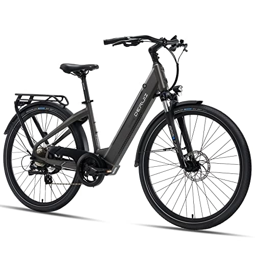 Elektrofahrräder : DERUIZ City-Fahrrad, Quartz 28 Zoll Pedelec mit 48v644wh Lithium-Ionen-Akku, up to120km, mit BAFANG 250W Hinterradmotor Trekking E-Bike mit LCD Display, Smart App