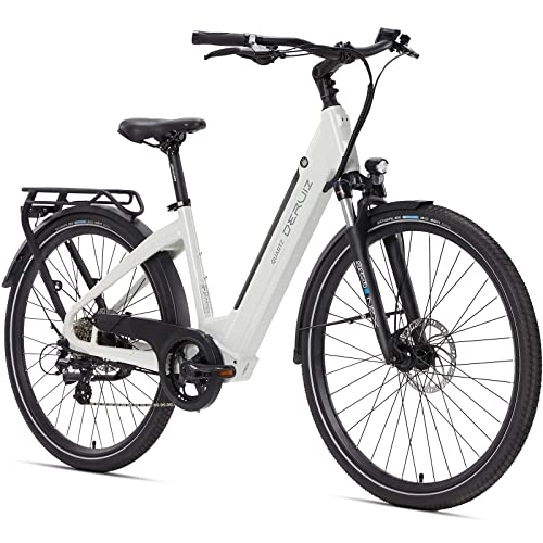 Elektrofahrräder : DERUIZ E-Bike 28 Zoll E Bike Damen Elektrofahrrad Herren Pedelec Citybike, 250W / 48V / 13, 4AH 40N.m BAFANG Motor, Trekking Ebike Cityrad für Damen, bis zu 120km, 25km / h (Weiß A)