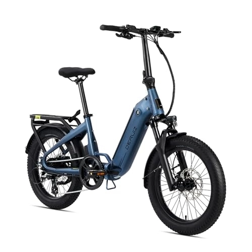 Elektrofahrräder : DERUIZ E-Bike Klapprad, 20 Zoll E-Faltrad Elektrofahrrad, 3" Fettreifen, 250W Hecknabenmotor 55N.m, 48V / 500Wh Akku, Hydraulische Bremsen, Shimano 8-Gang, Max.Reichweite bis 120Km