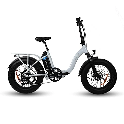 Elektrofahrräder : DERUIZ EBIKE Fat Bike E-Bike Pedelec Elektrofahrrad Faltbares Elektrofahrrad, 7-Gang-Getriebe, mit 48V 624Wh Akku, 20 Zoll für Erwachsene (SCHWARZ & Weiss)