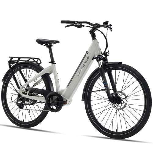 Elektrofahrräder : DERUIZ Elektrofahrrad 28 Zoll Damen E Bike Herren Elektrofahrräder, 250W / 48V / 13, 4AH 40N.m BAFANG Motor-Shimano 8 Gang-Schaltung-City Electric Bike Fahrrad Elektro 25km / h