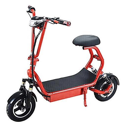Elektrofahrräder : Dpliu-HW Elektrofahrrder Elektroautoscooter Faltbarer Mini-Scooter Elektroautoscooter Brstenloser Motor Lebensdauer 35 km oder so mit Rcksitz 10 Zoll (Color : Red, Size : 8 inches)