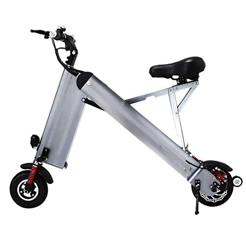 Elektrofahrräder : Dpliu-HW Elektrofahrräder Ultraleichtes, zusammenklappbares Elektroauto mit Zwei Rädern for Erwachsene Personen (Color : Silver)
