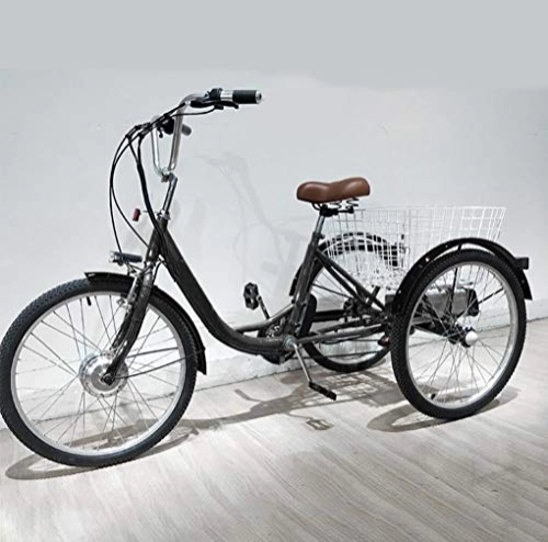 Elektrofahrräder : Dreirad elektrische Erwachsene dreirädrige Fahrrad Lithium-Batterie für Eltern ältere 3-Rad-Elektro-Fahrrad mit hinterem Korb, Einkaufsausflüge, arbeitssparende Mobilität Dreirad 48V12AH