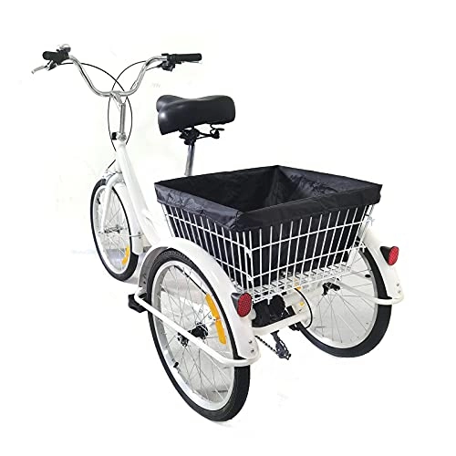 Elektrofahrräder : Dreirad Für Erwachsene, 3 Rad Fahrrad Dreirad mit Einkaufskorb, Dreirad Trike Bike Radfahren ür Erwachsene und Senioren(8 Geschwindigkeit, 20Zoll)