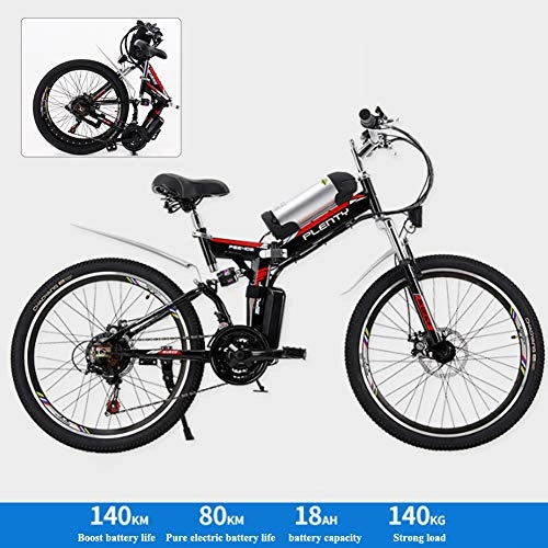Elektrofahrräder : DT Klappräder Fahrrad 24 Zoll Elektro Fahrrad 384 Wh 48 V E-Bike Shimano 21 Geschwindigkeiten Llithium Batterie Hydraulische Scheibenbremsen Mountain E-Bike Für Erwachsene, Spoke Wheel