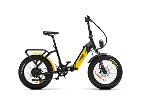 Elektrofahrräder : Ducati Scrambler SCR-X Faltrad, 250 W Motor, 48V und 10.4 Ah Batterie, Flüssigkeitsbremse, 20-Zoll Rad Größe, Gelb und Schwarz, Einer Größe