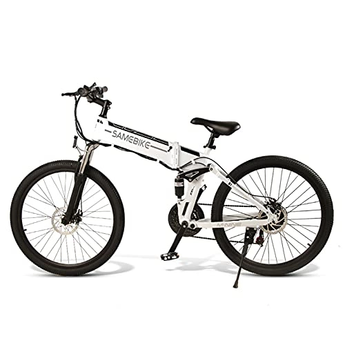 Elektrofahrräder : DuraB E-Bike, Elektrisches Mountainbike, 26 Zoll Mountainbike für Erwachsene 500W 48V 10AH Elektrofahrrad Moped Speichenrand Klapp Ebike (Weiß)