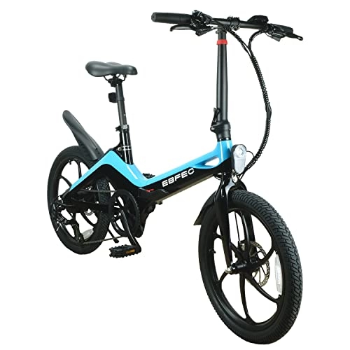 Elektrofahrräder : E Bike 20 Zoll Klapprad Europa Patent Feng Shui Verstecktes Elektrisches System Samsung Lithium Batterie Polen Garantie (Blau)