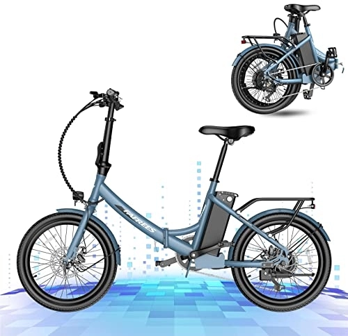 Elektrofahrräder : E Bike 20 Zoll, Leichtes Pedelec 20'' mit 14.5Ah Li-Ionen-Akku, Hinterradmotor 250W, 36V, 25KM / H, Bis zu 110 km, Shimano 7S-Gang, Klapprad e-Bike Geeignet für U-Bahn, RV - 26.1KG (blue)