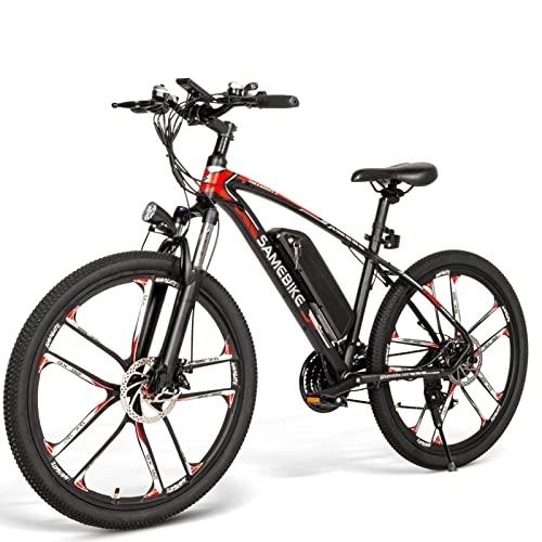 Elektrofahrräder : E Bike Damen Herren 26 Zoll Elektrofahrrad E-Mountainbike E-Bike mit Abnehmbarer 48V Akku und Shimano 21-Gang Elektrofahrrad(Schwarz)