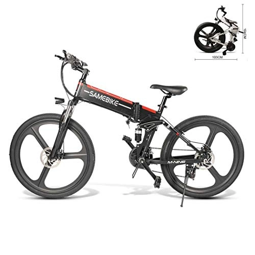 Elektrofahrräder : E-Bike Elektrofahrrad, 20" Rahmen Elektrofahrrad 48V 10A Mountainbike Faltbares Fahrrad Aluminiumlegierung mit 350W bürstenlosem Hochgeschwindigkeits motor, Lithiumbatterie mit großer Kapazität