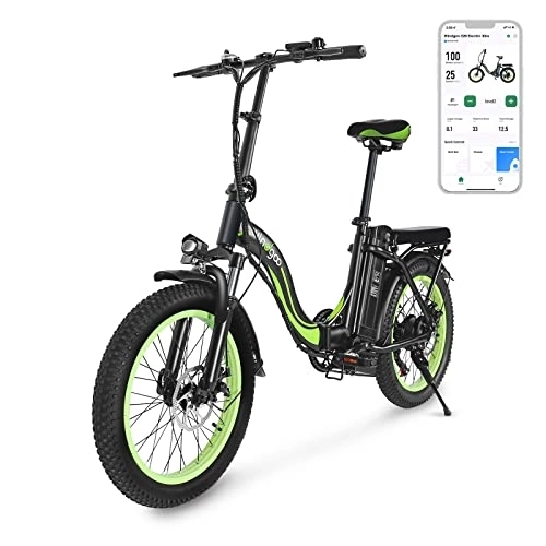 Elektrofahrräder : E-Bike Elektrofahrrad 20 Zoll, Faltbares City Elektrofahrräder mit 3" Fettreifen, Intelligente Steuerung APP(EN15194), Reichweite 70 – 80 KM
