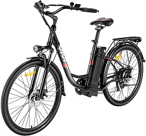 Elektrofahrräder : E-Bike Elektrofahrrad, 26 Zoll E Bike Damen Herren, 25KM / H E Fahrrad Elektrofahrräder mit Abnehmbarer 8Ah Batterie, Shimano 7-Gang Citybike