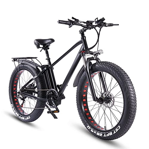 Elektrofahrräder : E Bike Elektrofahrrad Elektro Mountainbike 26 * 4.0 Zoll Fat E-Bike 48V 24Ah Lithium Batterie für Herren