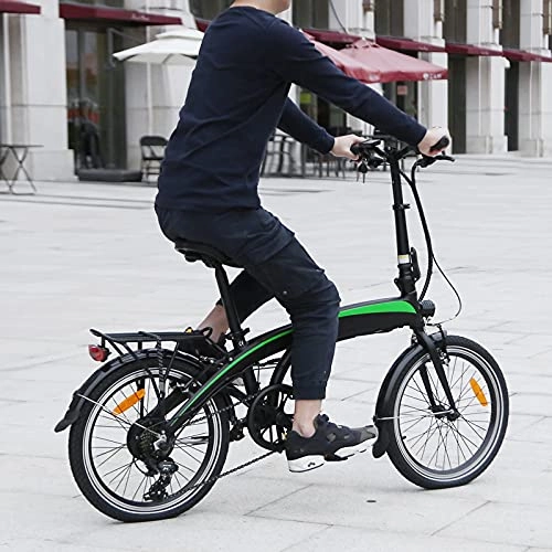 Elektrofahrräder : E-Bike Elektrofahrrad Klappbar 20 Zoll, 25KM / H 36V 7.5AH 250W Lithiumbatterie, Faltrad für Erwachsene, Schwarz