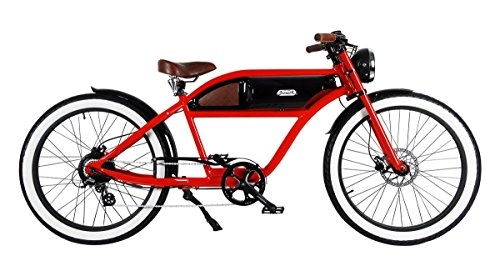 Elektrofahrräder : E-Bike Greaser Strandcruiser Fahrrad Michaelblast red-black