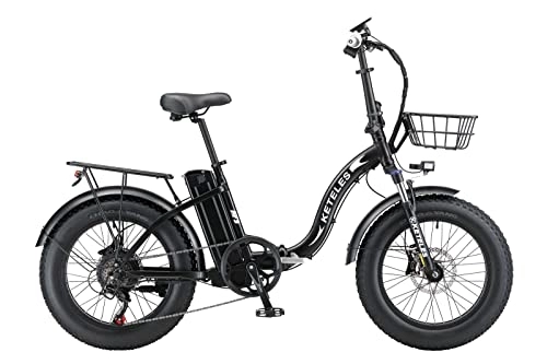 Elektrofahrräder : E-Bike Klapprad 20 Zoll Damen Herren，Elektrofahrrad mit 48V 15 / 18A Lithium Akku, 250W Heckmotor，4, 0 Fette Reifen Full Terrain，Shimano 7-Gang (250W 18A)