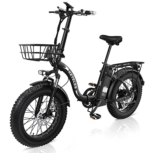 Elektrofahrräder : E-Bike Klapprad 20 Zoll Damen Herren，Elektrofahrrad mit 48V 18A Lithium Akku, 4, 0 Fette Reifen Full Terrain，Shimano 7-Gang (U)