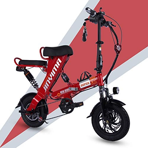 Elektrofahrräder : E-Bike Klapprad, Damen Elektrofahrräder Herren Elektrisches Fahrrad Faltend Elektrofahrrad Schnelle Aufladung, Red