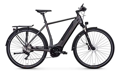 Elektrofahrräder : e-bike manufaktur 13ZEHN Disc Shimano Deore XT 10-G Continental Elektro Fahrrad 2019 (28" Herren Diamant 55cm, Rauchgrau matt Herren)