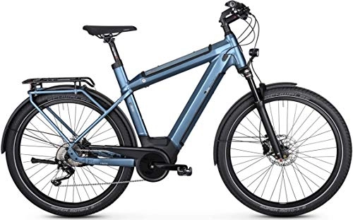 Elektrofahrräder : e-bike manufaktur 15ZEHN EXT Bosch Trekking Elektro Fahrrad 2020 (27.5" Herren Diamant 55cm, Blaugrau matt)