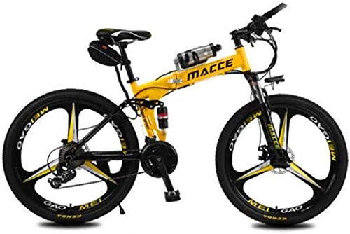 Elektrofahrräder : E-Bike Mountainbike Electric Snow Bike, elektrisches Fahrrad Lithium Batterie Falten Mountainbike Erwachsene Einzelrad Wasserflasche Tragbare und Komfortable Power Lithium Batterie Strand Cruiser für