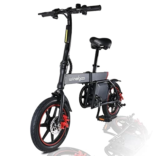 Elektrofahrräder : E-Bike, Windgoo B20 Elektrofahrrad Klappbar 36V 6.0AH Schwarz Unisex E-Bike Klappbar 14 Zoll