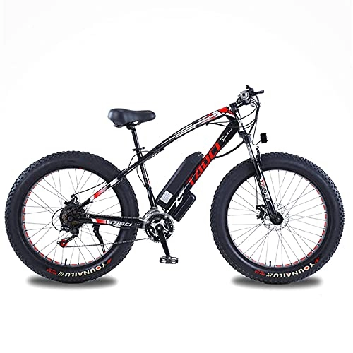 Elektrofahrräder : E-Bikes für Erwachsene, 4.0" Fat Tires 26 Zoll 21 Speed ​​Fahrrad, 48V 13AH 750W MTB E-Bike mit IP54 Wasserdicht (Farbe:schwarz)