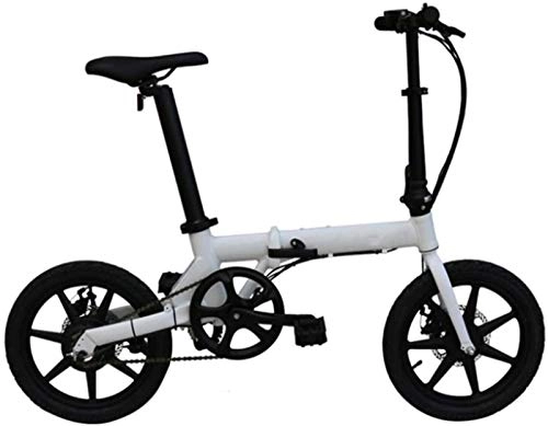 Elektrofahrräder : Ebike e-Bike, 16-Zoll-Folding Elektro-Bikes, Aluminiumlegierung intelligenter Bikes LCD-Flüssigkristall-Instrument ACS Cruise System Outdoor Radfahren Reisen (Color : White)