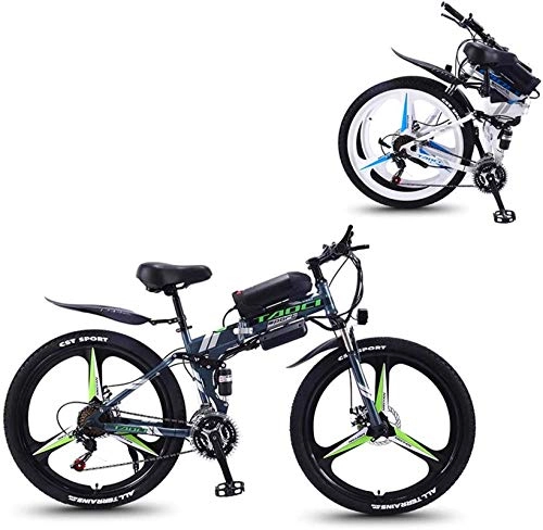 Elektrofahrräder : Ebikes, 26 '' Electric Mountainbike mit Abnehmbarer großer Kapazität Lithium-Ionen-Batterie (36V 350W), elektrisches Fahrrad 21 Geschwindigkeitszahnrad und DREI Arbeitsmodi, grau, 13ah ZDWN