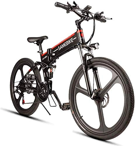 Elektrofahrräder : Ebikes 26 '' 'Folding Electric Mountainbike mit 350W Motor 48V 10.4AH Lithium-Ion-Batterie - 21 Kurzschaltverschiebungshilfe-E-Bike für Erwachsene Männer Frauen ZDWN