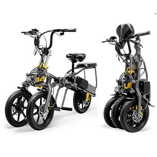 Elektrofahrräder : Electric bicycle 14"elektrisches Trekking, elektrisches Fahrrad mit Abnehmbarer 48-V / 7, 5-Ah-Lithium-Ionen-Batterie, Vorderradaufhängung, Doppelscheibenbremsen, elektrisches Trekkingrad für Touren
