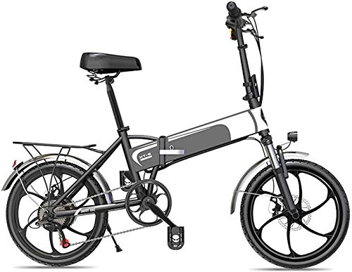 Elektrofahrräder : Electric Snow Bike, 20 "Faltendes elektrisches Fahrrad 350W Elektrische Fahrräder für Erwachsene mit 48V 10.4AH / 12.5Ah-Lithium-Batterie 7-Gang-Al-Legierungs-E-Bike für Pendeln oder Schwarze Lithium