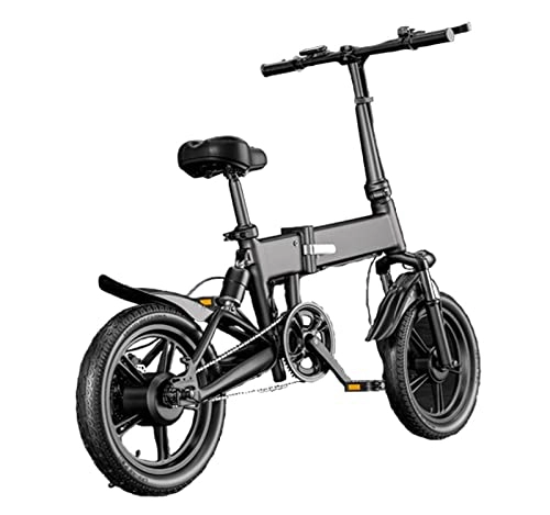 Elektrofahrräder : Elektrisches Fahrrad, faltbar, 14 Zoll, elektrisches Fahrrad, tragbar, Smart E-Bike, Reichweite bis zu 45 km, Scheibenbremse, E-Bike