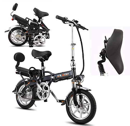 Elektrofahrräder : Elektrisches Fahrrad LED Lichter Lithium Batterie Schnell Faltbar Leicht Leicht Zu Tragen Scheibenbremse 80 Km Ausdauer