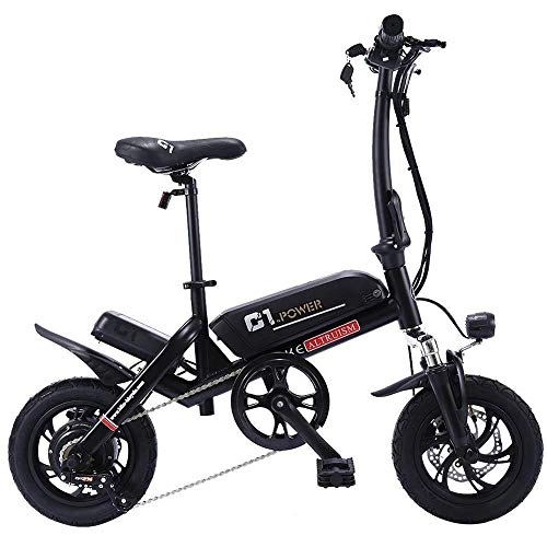 Elektrofahrräder : Elektrisches Fahrrad Mnner 250w Folding Elektro-Fahrrad for Erwachsene 36v E Bike for Erwachsene Frauen Scheibenbremsen Fahrrder (Color : Black, Size : US)