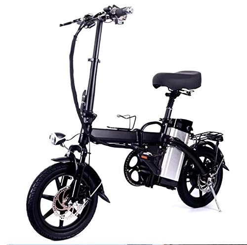 Elektrofahrräder : Elektrisches Fahrrad Schnell Einfach Faltbar Leicht USB-Telefon Aufladen Scheibenbremse Schwarz