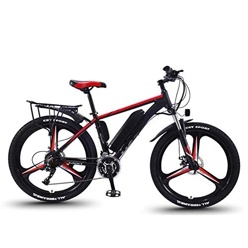 Elektrofahrräder : Elektrisches Mountainbike, 26 Zoll E-Bike Elektro Faltrad Mit 36V austauschbarem Akku 350W bürstenloser Motor 27-Gang-Getriebe Unisex (red-B 13ah)