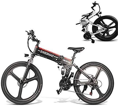 Elektrofahrräder : Elektrisches Mountainbike, 350W Folding Electric Mountain Bike, 26" Electric Bike Trekking, Elektro-Fahrrad for Erwachsene mit abnehmbarem 48V 10AH Lithium-Ionen-Akku 21 Geschwindigkeit Gears , Fahrrad