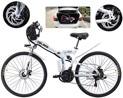 Elektrofahrräder : Elektrisches Mountainbike, E-Bike Folding Elektro-Mountainbike, 500W Schnee Bikes, 21 Speed ​​3-Modus LCD-Anzeige for Erwachsene Full Suspension 26" Räder Elektro-Fahrrad for City Commuting Outdoor Ra