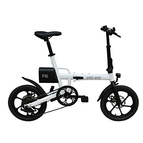 Elektrofahrräder : Elektrisches Mountainbike-Faltprofi 36V 7.8AH 250W 16 Inch Professionelles Aluminiumlegierung DREI Messer EIN Rad Mit Großer Kapazität, Weiß
