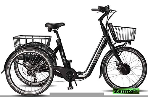 Elektrofahrräder : Elektro Dreirad Tri-Velo (Faltbar), 26 Zoll, 13AH, 467 Watt schwarz-matt