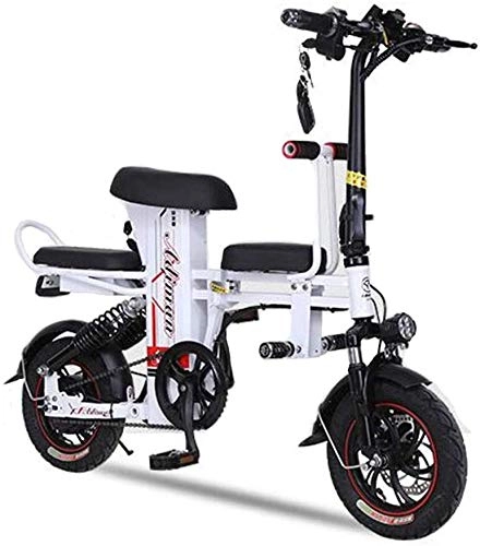 Elektrofahrräder : Elektro-Fahrrad Folding elektrisches Fahrrad Tragbare und leicht zu verstauen 14 Zoll 150 kg Last 30 km / h hohe Leistung Motor Scheibenbremsen Lithium-Batterie mit LCD-Drehzahlanzeige for Erwachsene