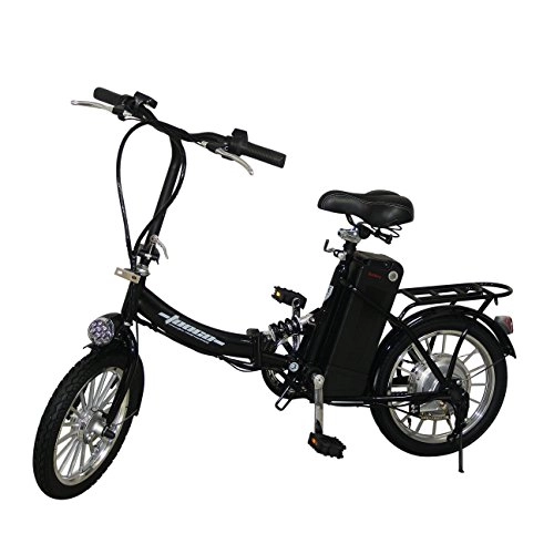 Elektrofahrräder : Elektro Klapprad 16" 41cm Pedelec ALU-FELGEN Elektrofahrrad Ebike E-Bike Fahrrad (Schwarz)