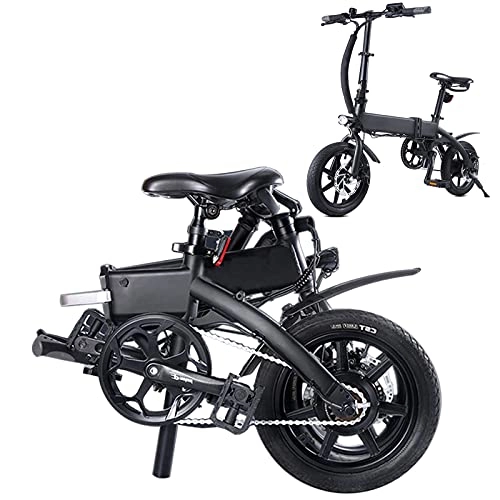 Elektrofahrräder : Elektrofahrrad 14 Zoll Pedelec E Citybike E-Citybike Wayfarer E-Bike Quick-Fold-System Shimano 7 Gang-Schaltung EU-konform Klapprad Abnehmbar 10AH Lithium-Ionen-Akku E-Bike für Pendler