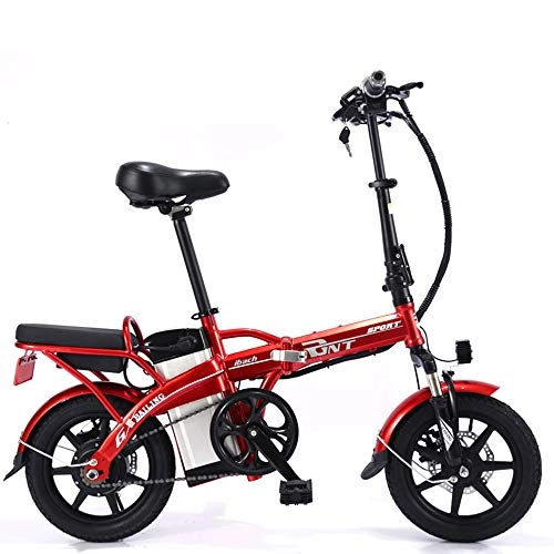 Elektrofahrräder : Elektrofahrrad 14Zoll E- Bike Mountainbike, 48V / 350W Abnehmbarer Akku, 25Km / H / 50~60KM Meilen Kilometerstand, Brstenloser Hochgeschwindigkeitsmotor