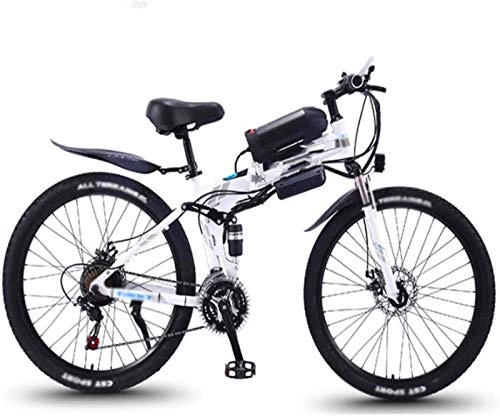 Elektrofahrräder : Elektrofahrrad, 26-Zoll-Folding Elektro-Bikes, 36V13Ah 350W Berg Schnee Bikes Fahrrad Sport im Freien, Fahrrad (Color : White)