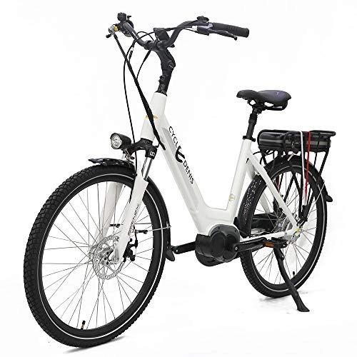 Elektrofahrräder : Elektrofahrrad, E-Bike, 250 Watt, 26 Zoll, 36V / 13Ah Lithium-Ionen-Akku Trekking Pedelec (weiß)